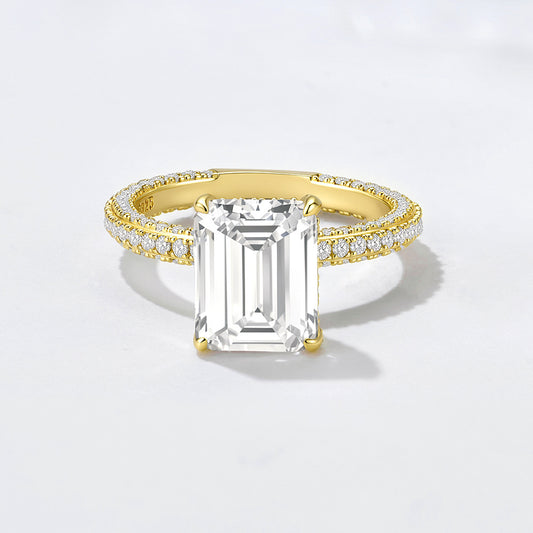 Wholesale 925 Sterling Silver Zircon Ring Set Geometric