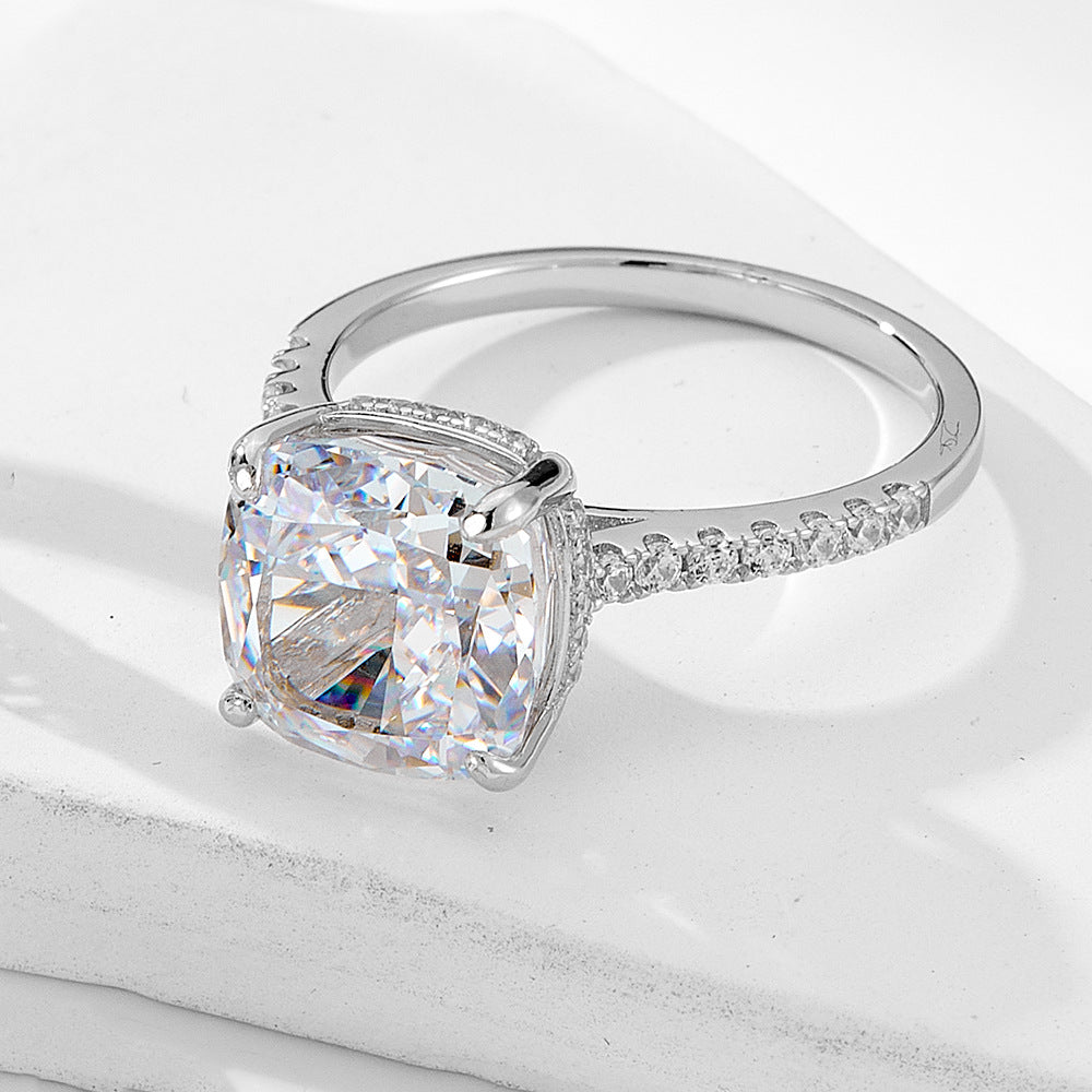 Wholesale 925 Sterling Silver A Zircon Wedding Combination European Ring