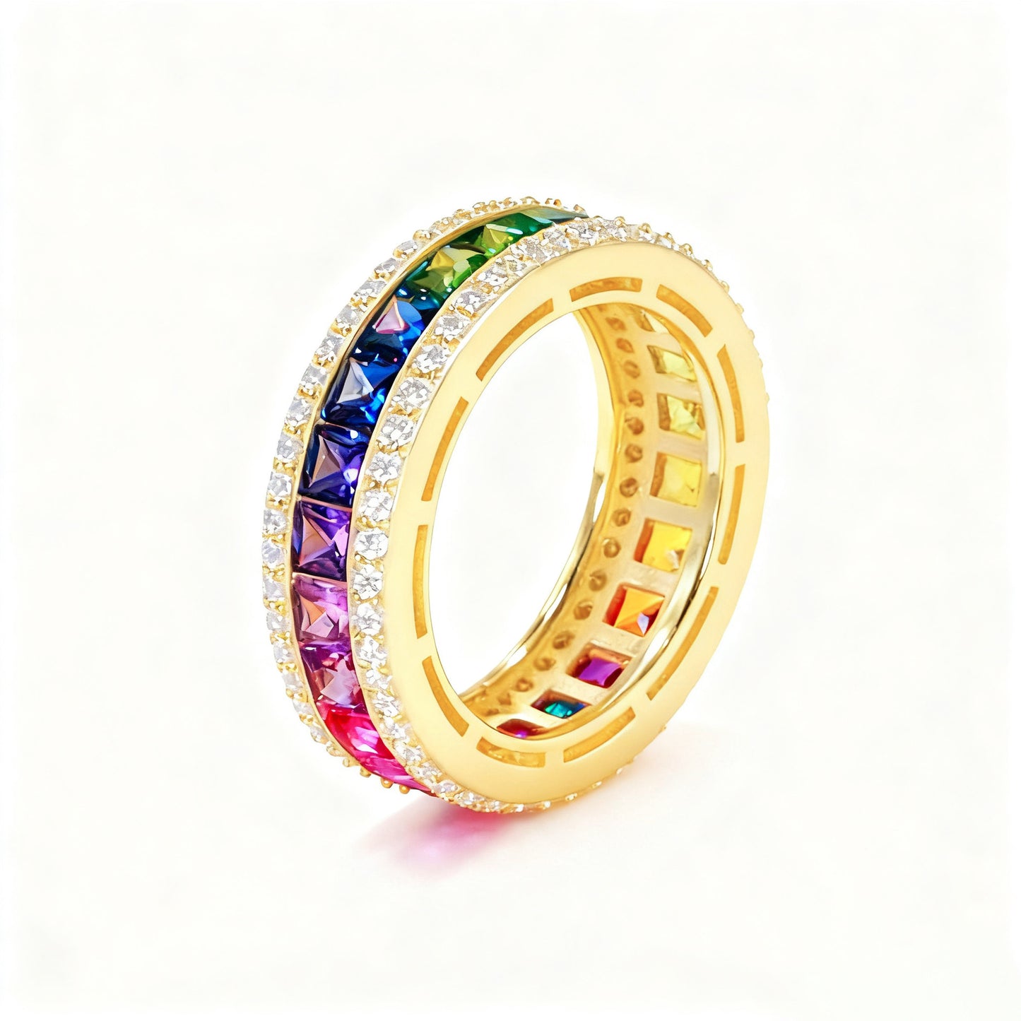 925 Silver Colorful Gemstone Ring | Moissanite or CZ