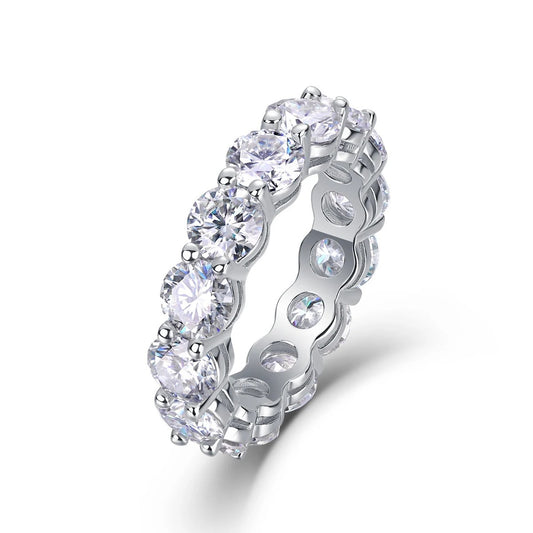 925 Silver 4mm Closed Band Ring | Moissanite or CZ