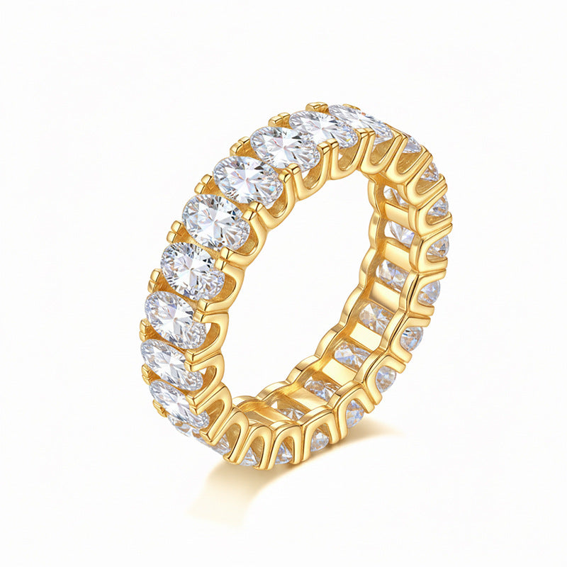 925 Silver 3.5mm Oval Ring | Moissanite or CZ