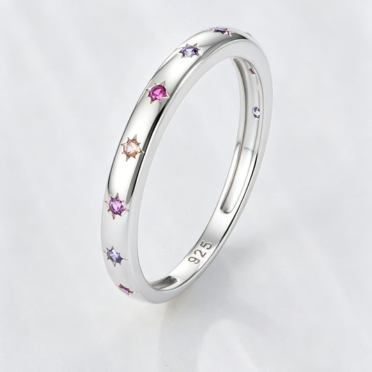 Wholesale 925 Sterling Silver Zircon Ring Ins Style Niche Design