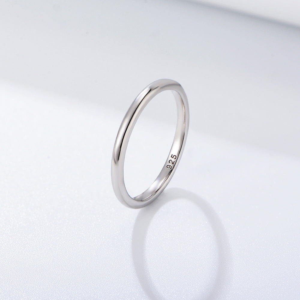Wholesale 925 Sterling Silver Plain Ring 14K Gold Plated Korean Ins Niche Normcore Accessible Luxury Thin Ring