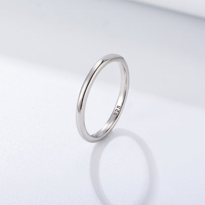 Wholesale 925 Sterling Silver Plain Ring 14K Gold Plated Korean Ins Niche Normcore Accessible Luxury Thin Ring
