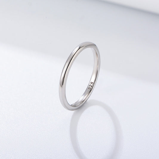 Wholesale 925 Sterling Silver Plain Ring 14K Gold Plated Korean Ins Niche Normcore Accessible Luxury Thin Ring