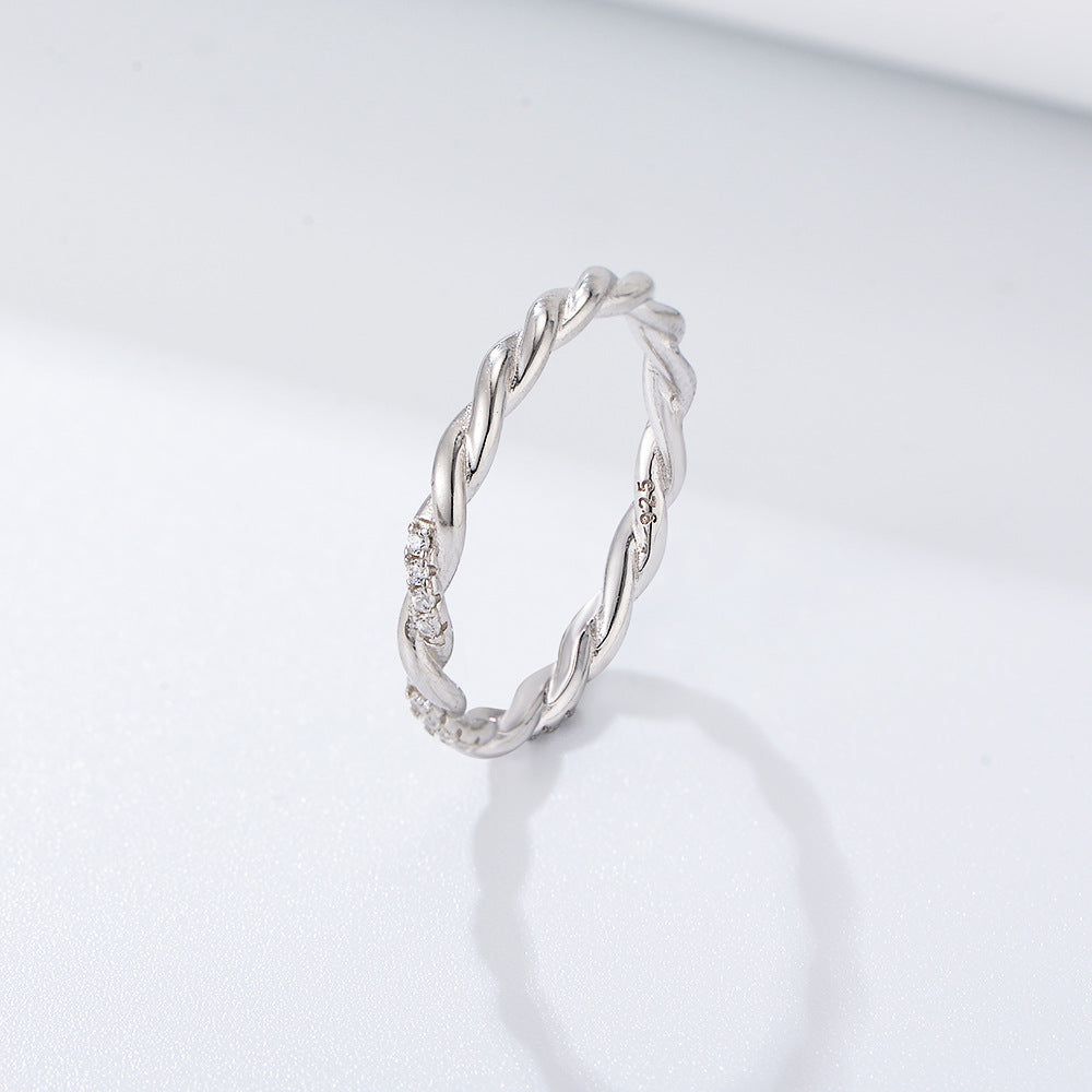 Wholesale 925 Sterling Silver Zircon Ring Niche Design Light Luxury