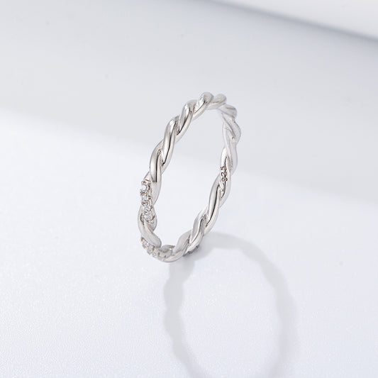Wholesale 925 Sterling Silver Zircon Ring Niche Design Light Luxury