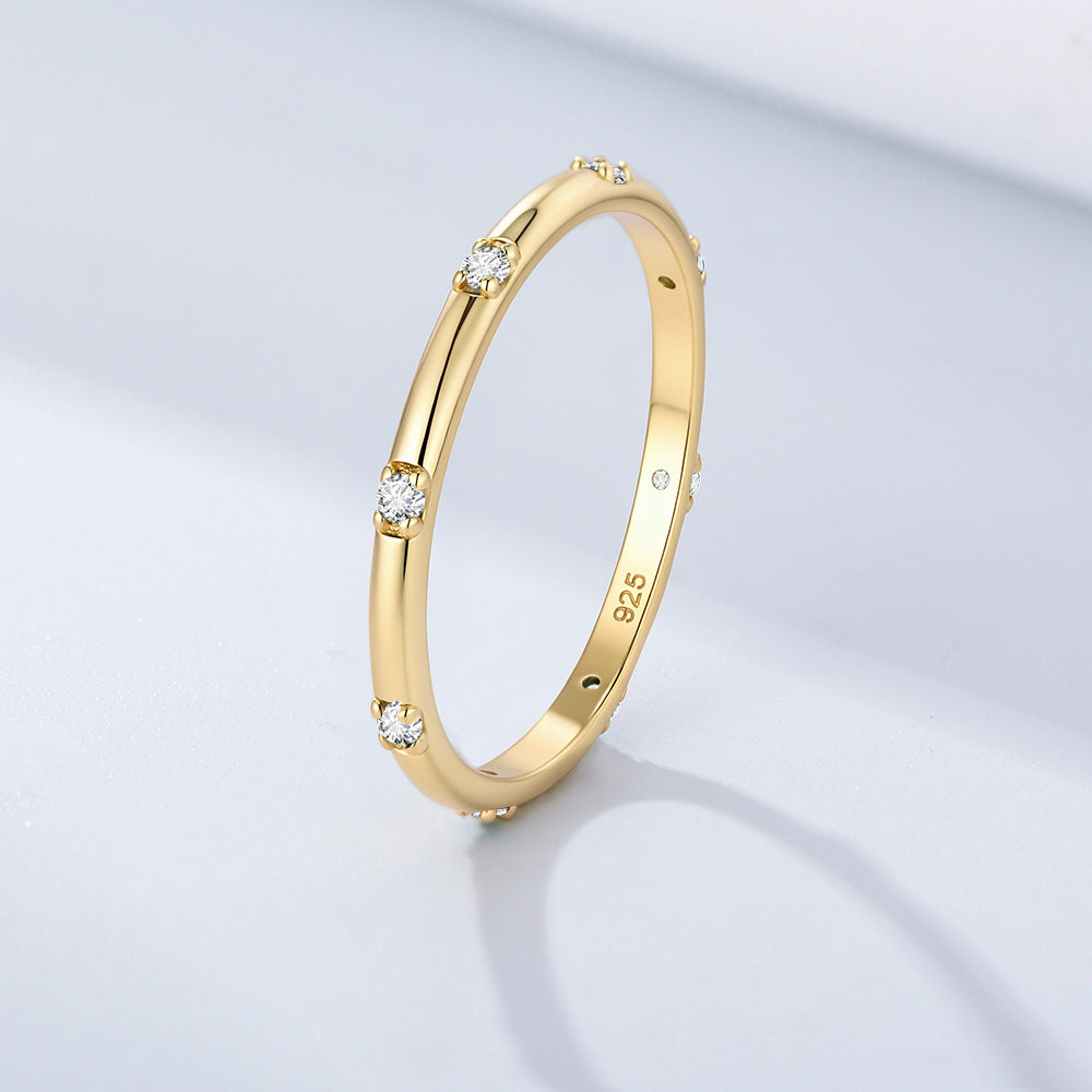 Wholesale 925 Sterling Silver Zircon Ring Ins Style Simple Style