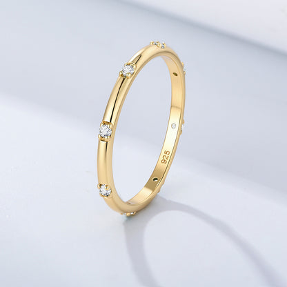 Wholesale 925 Sterling Silver Zircon Ring Ins Style Simple Style