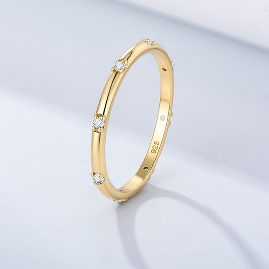 Wholesale 925 Sterling Silver Zircon Ring Ins Style Simple Style