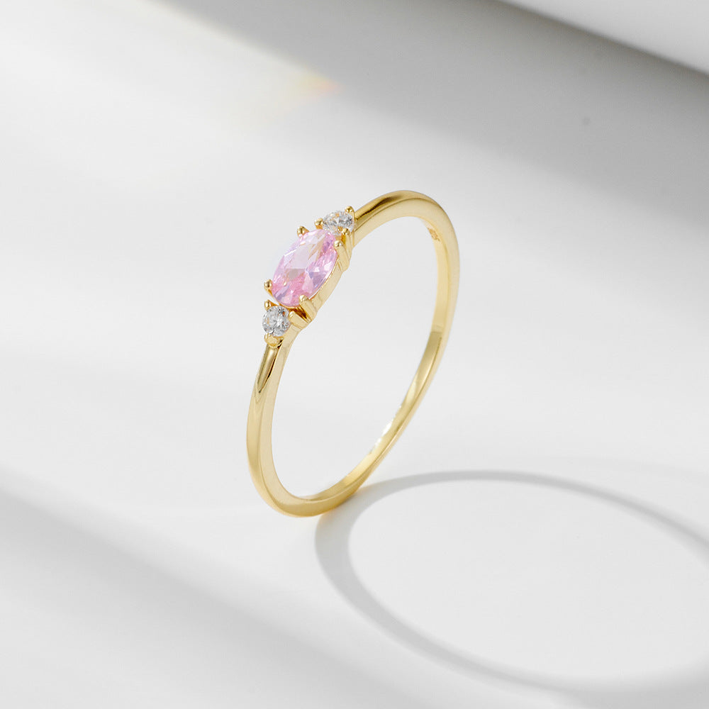 Wholesale 925 Sterling Silver Zircon Ring Ins Style Light Luxury