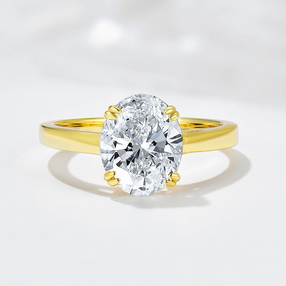Wholesale 925 Sterling Silver Zircon Ring Oval Shape