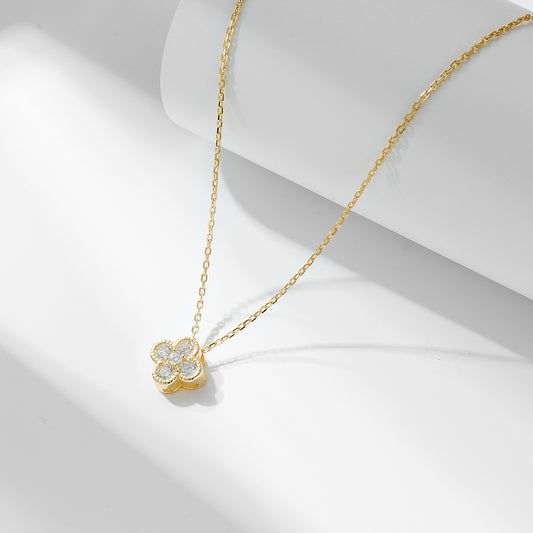 s925 Sterling Silver Diamond Necklace Women's Light Luxury Design High-grade Flash Diamond All-match