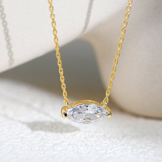 European and American Cross-Border Fashion Hot New Product S925 Sterling Silver Marquise Zircon Pend