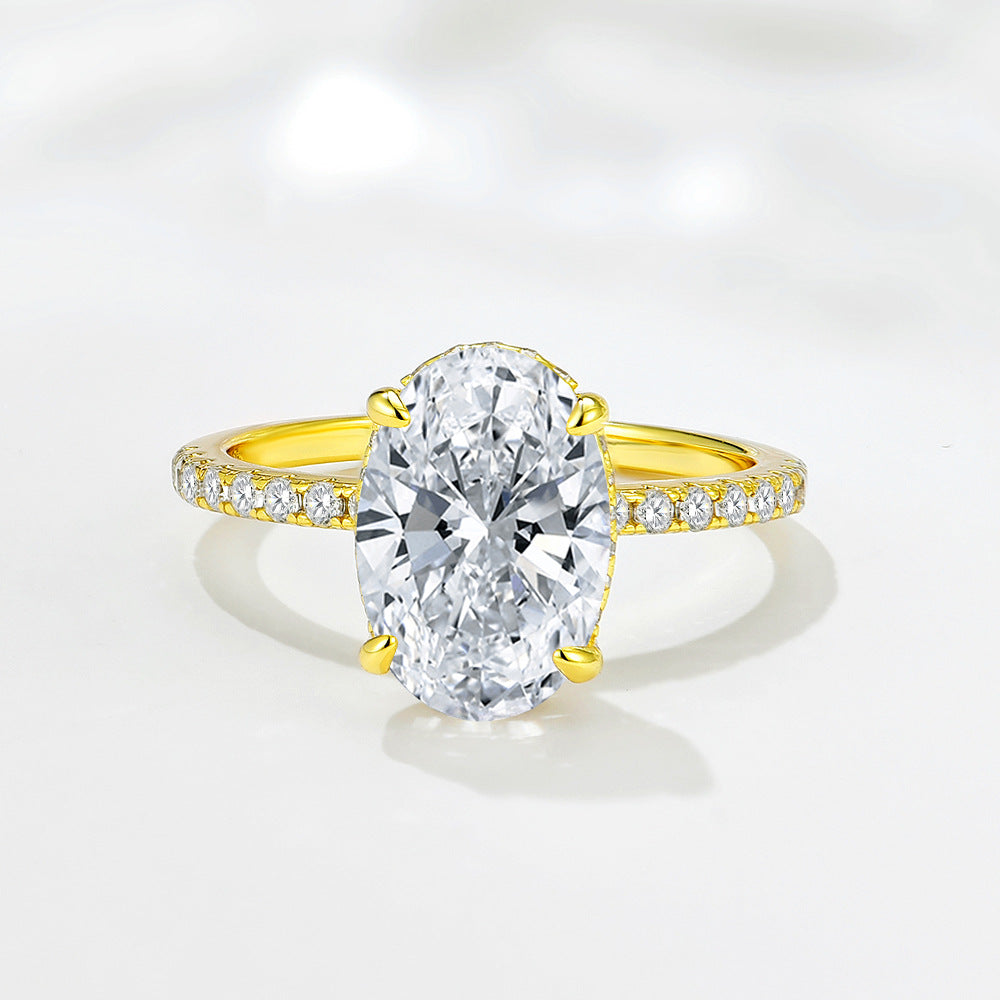 Wholesale 925 Sterling Silver Ice Flower Cut Zircon Ring Light Luxury Floral Design