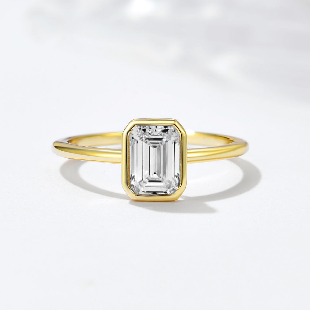 Wholesale 925 Sterling Silver Zircon Ring Simple Style