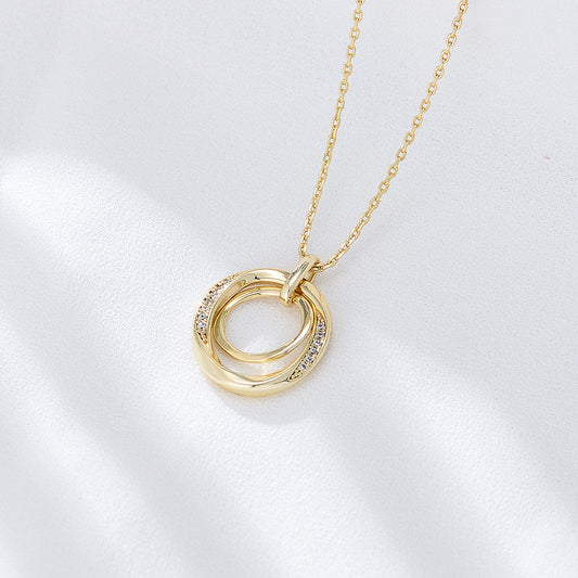 S925 Sterling Silver Diamond Necklace Women's Retro Accessible Luxury High-End Simple Style Design D