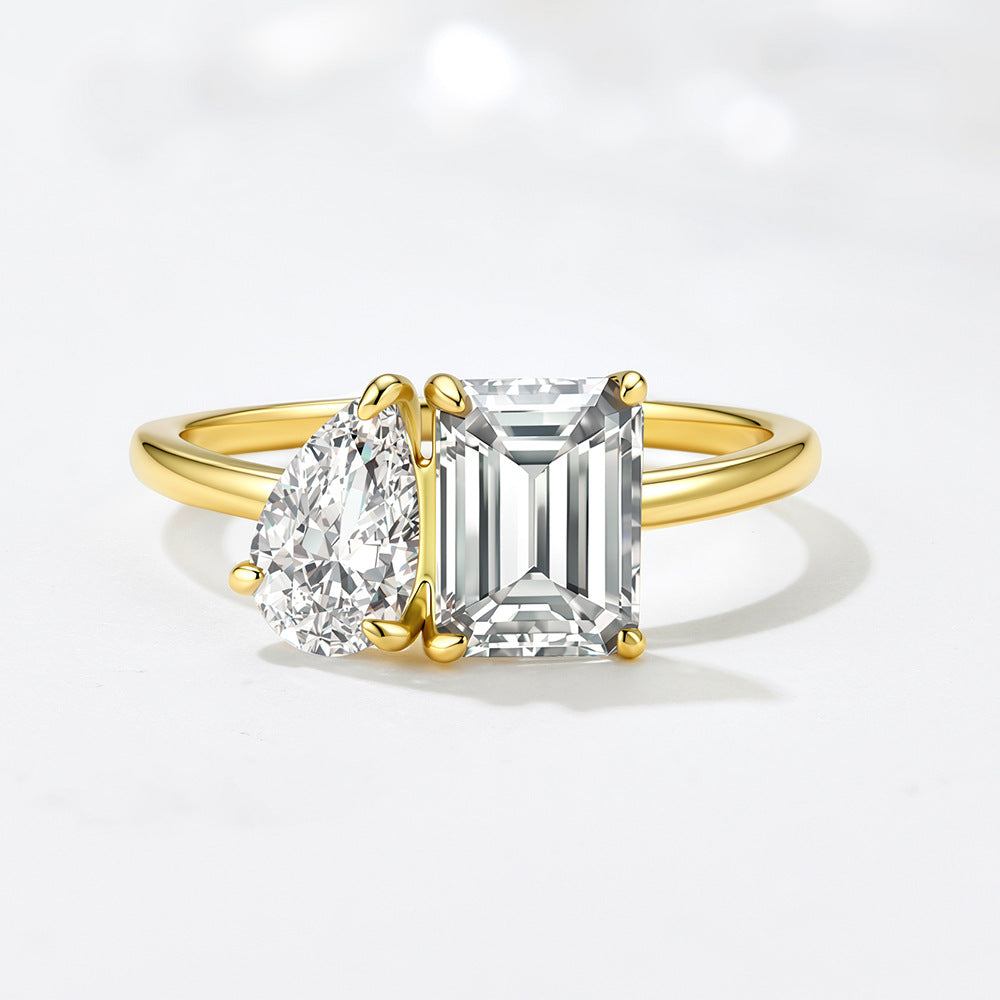 Wholesale 925 Sterling Silver Zircon Ring Niche Design Geometric