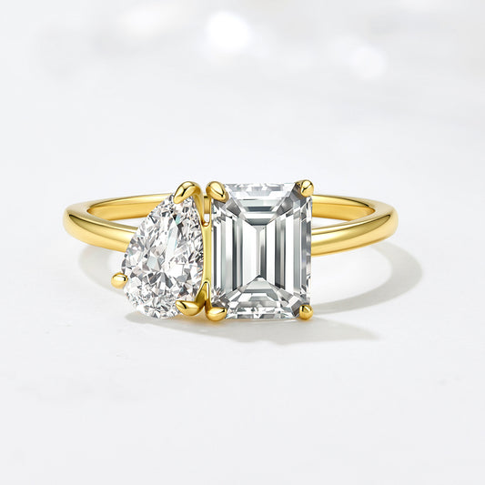 Wholesale 925 Sterling Silver Zircon Ring Niche Design Geometric