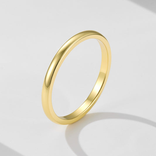 Wholesale 925 Sterling Silver Plain Zircon Ring Simple Style Classic Style