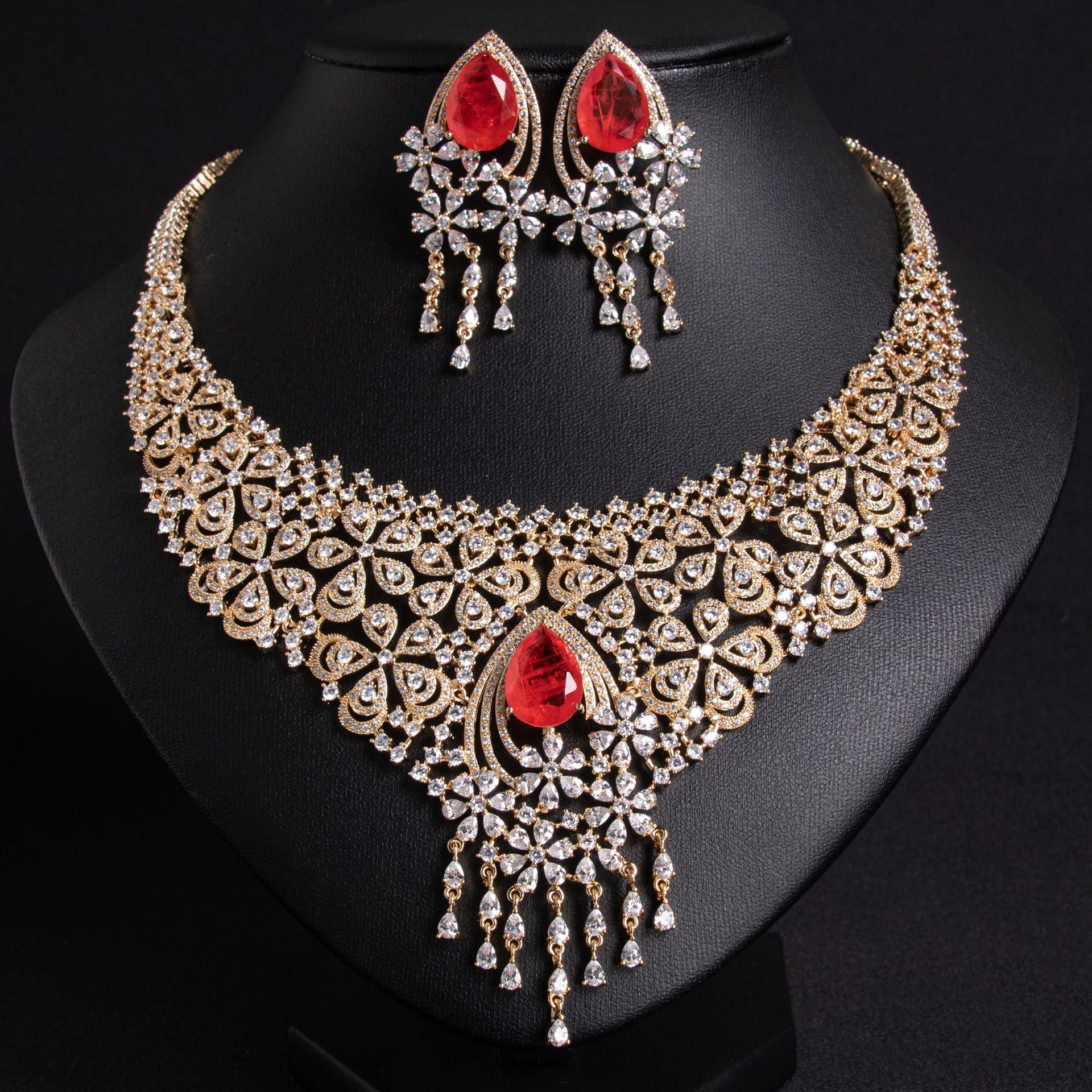 Vintage Water Drop Flower Earrings 18K Gold Plated Wholesale