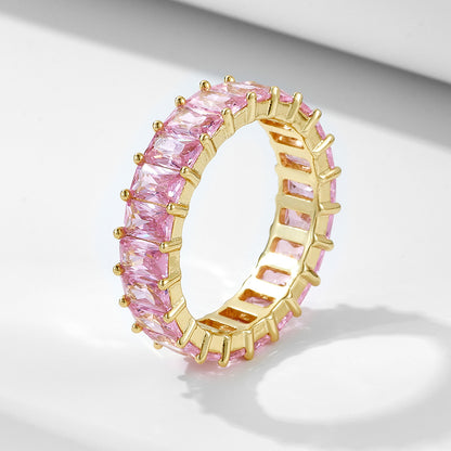 Wholesale 925 Sterling Silver Zircon Ring Hip-Hop Style