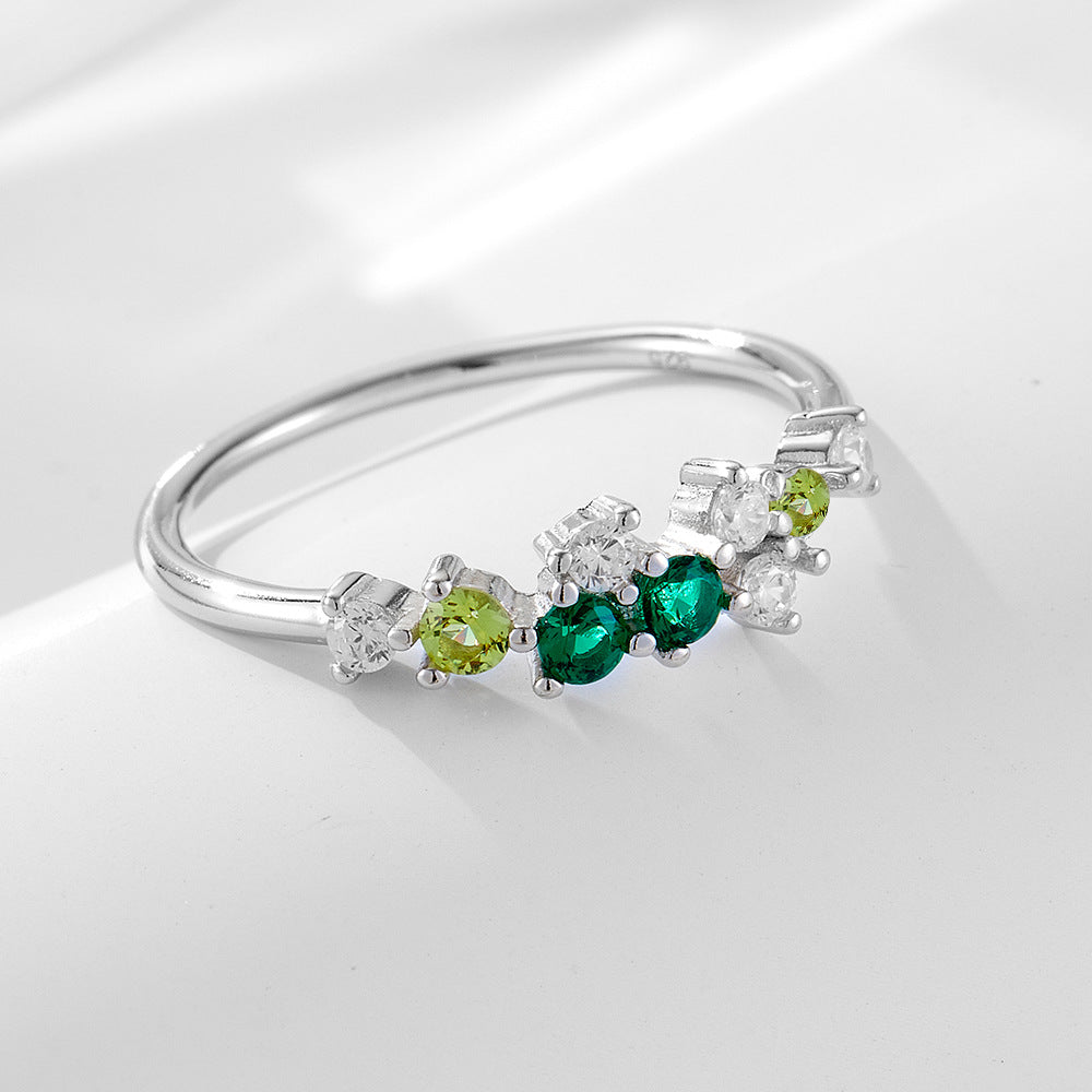 Wholesale 925 Sterling Silver Zircon Ring Ins Style Light Luxury