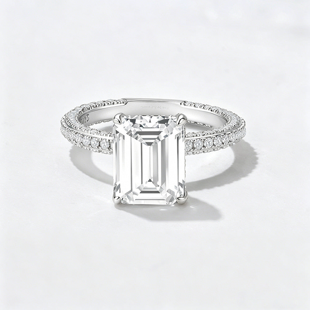 Wholesale 925 Sterling Silver Zircon Ring Set Geometric