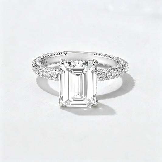 Wholesale 925 Sterling Silver Zircon Ring Set Geometric