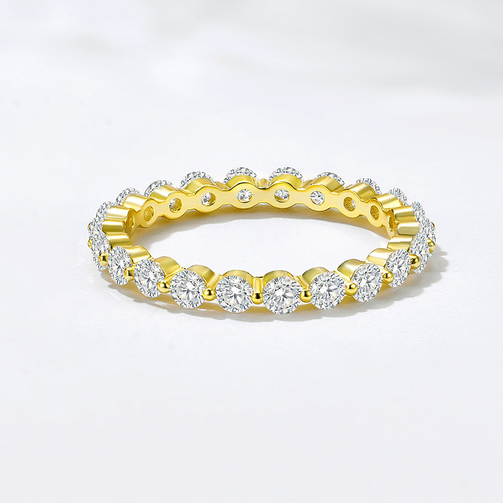 Wholesale 925 Sterling Silver Ice Flower Cut Zircon Ring Set Light Luxury Floral Design