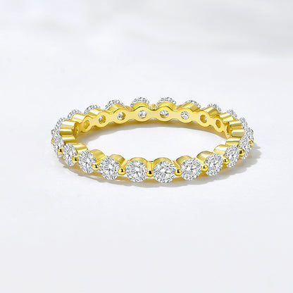 Wholesale 925 Sterling Silver Ice Flower Cut Zircon Ring Set Light Luxury Floral Design