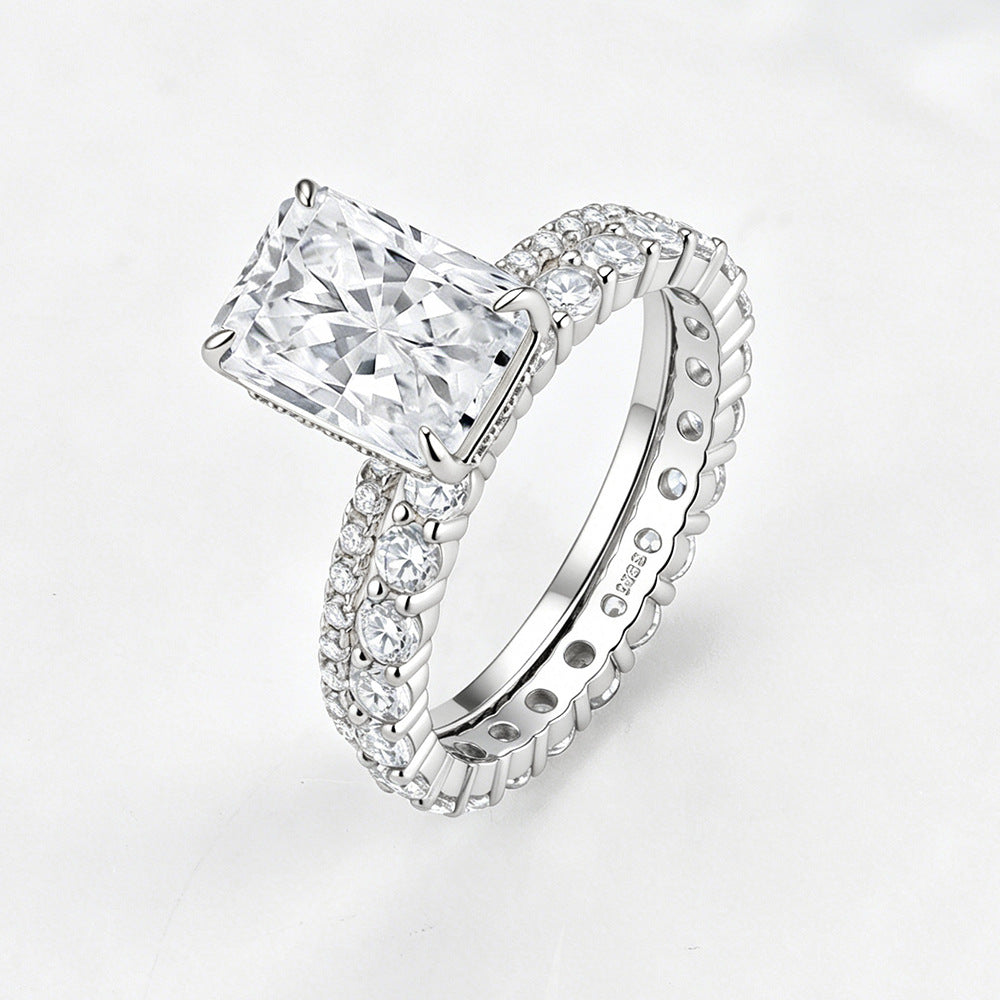 Wholesale 925 Sterling Silver Zircon Ring Ins Style Niche Design