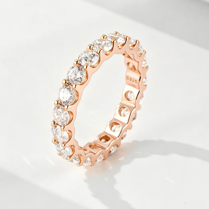 Wholesale 925 Sterling Silver Zircon Ring Simple Style