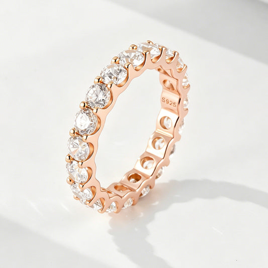 Wholesale 925 Sterling Silver Zircon Ring Simple Style