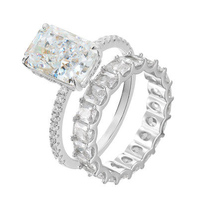 Wholesale 925 Sterling Silver Zircon Ring Set Ins Style Simple Style