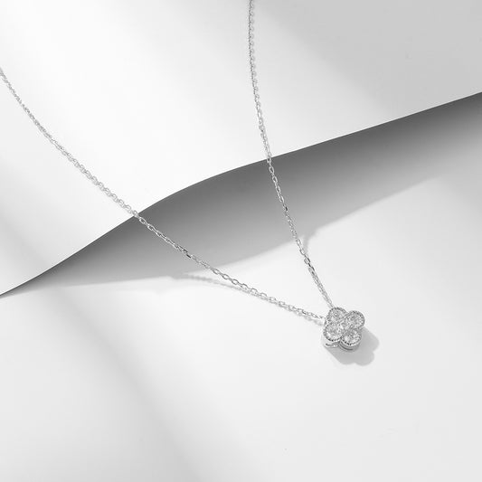 s925 Sterling Silver Diamond Necklace Women's Light Luxury Design High-grade Flash Diamond All-match