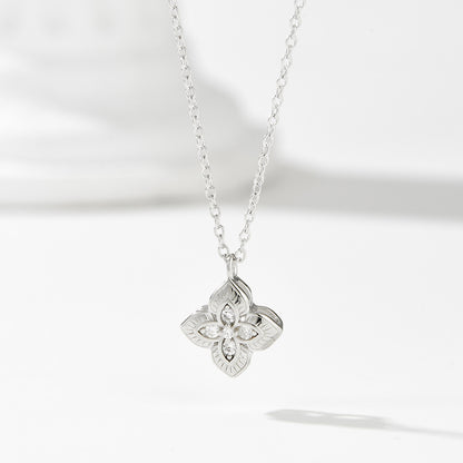 European and American Cross-Border Ins-Style Four-Leaf Clover Pendant Necklace, 925 Sterling Silver