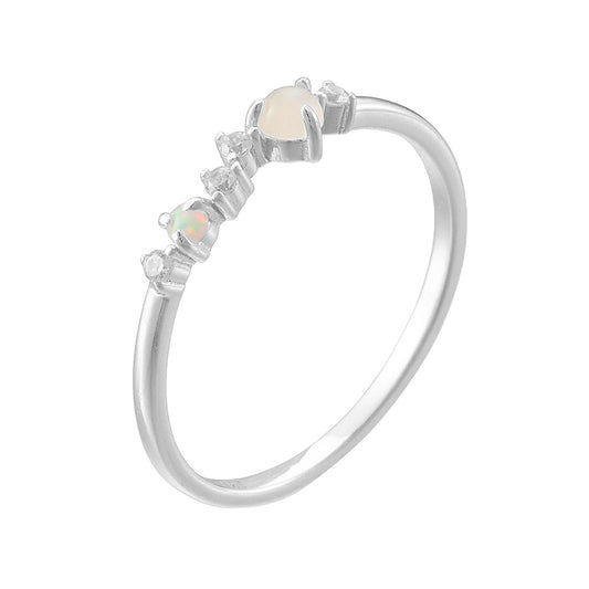 Wholesale 925 Sterling Silver Zircon Ring Light Luxury Japanese Style