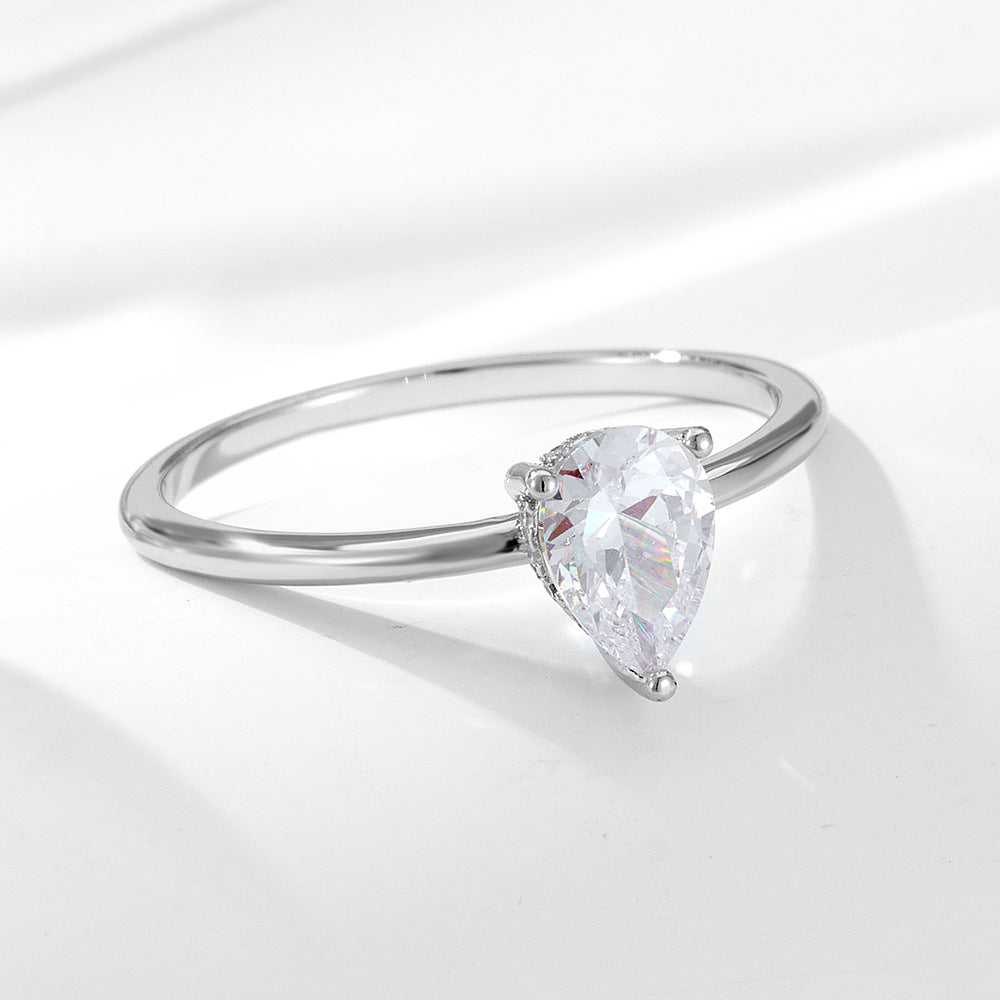 Wholesale 925 Sterling Silver Zircon Ring Classic Style