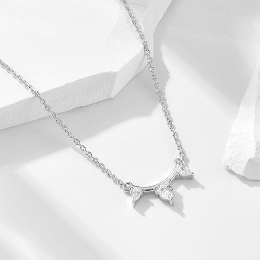 European and American ins style 925 sterling silver classic single row diamond pendant necklace wome