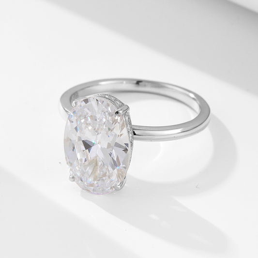 Wholesale 925 Sterling Silver Zircon Ring Oval Shape