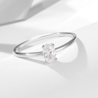 Wholesale 925 Sterling Silver Zircon Ring Simple Style