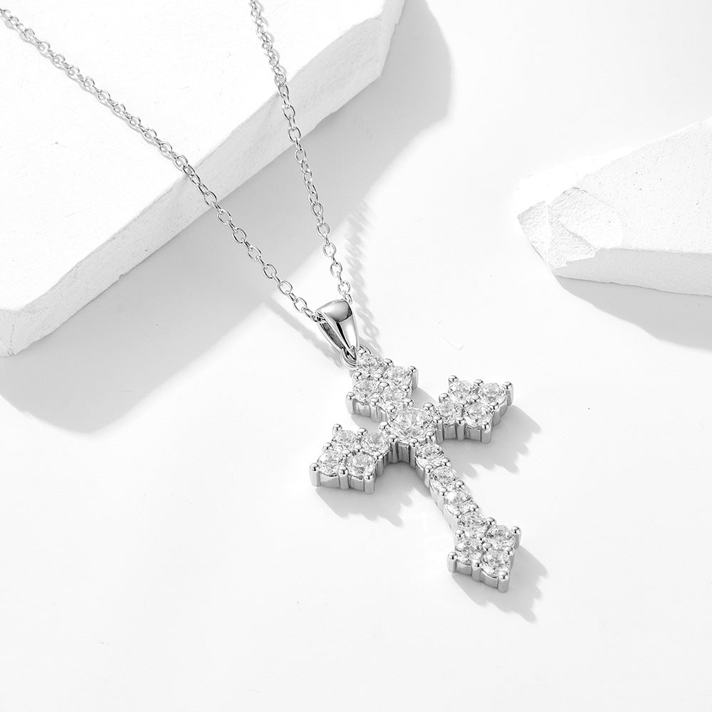 European and American Cross-border Pendant Sterling Silver Necklace Women's Personalized Hip-hop Ret