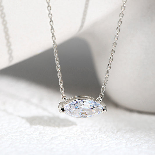 European and American Cross-Border Fashion Hot New Product S925 Sterling Silver Marquise Zircon Pend