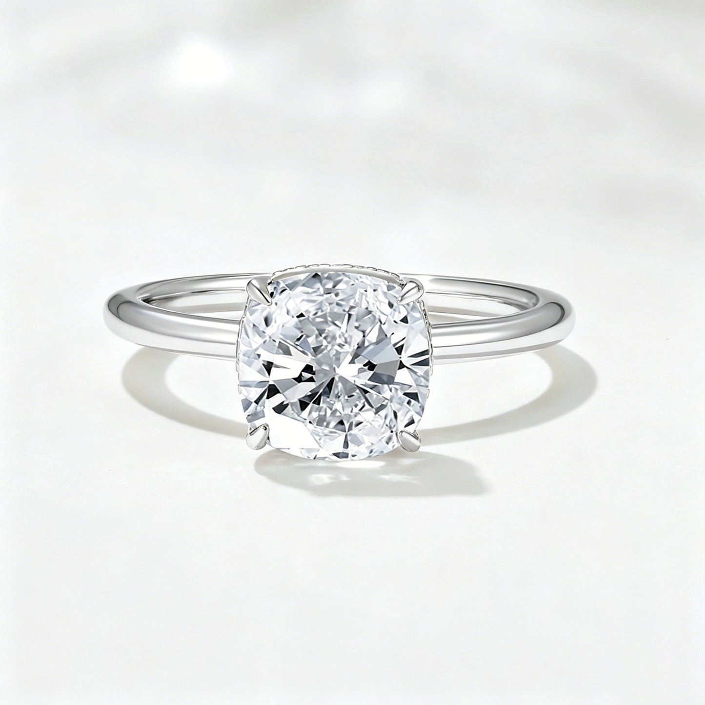 Wholesale 925 Sterling Silver Ice Flower Cut Zircon Ring Floral Design