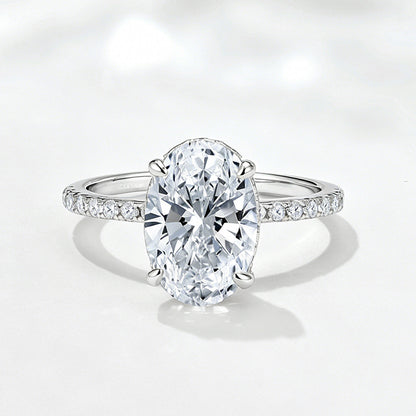 Wholesale 925 Sterling Silver Ice Flower Cut Zircon Ring Light Luxury Floral Design