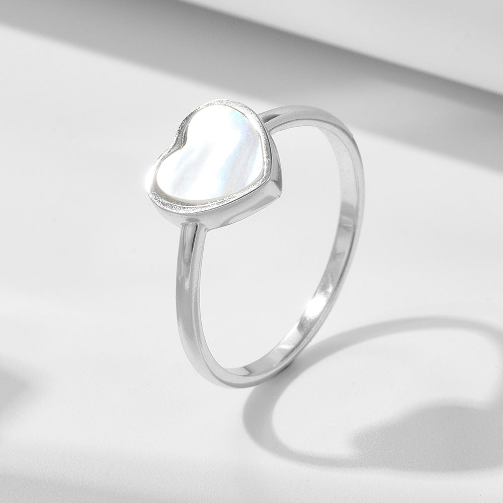Wholesale 925 Sterling Silver Heart Zircon Ring Ins Style Elegant Style
