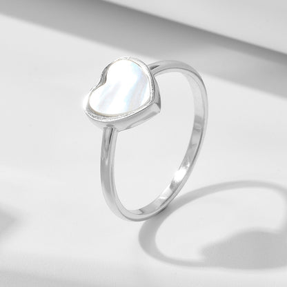 Wholesale 925 Sterling Silver Heart Zircon Ring Ins Style Elegant Style