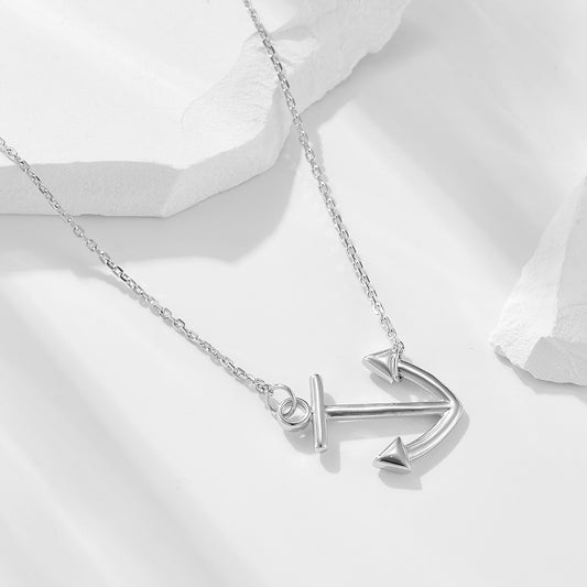 European and American fashion personalized anchor pendant pendant sterling silver necklace New Hip H
