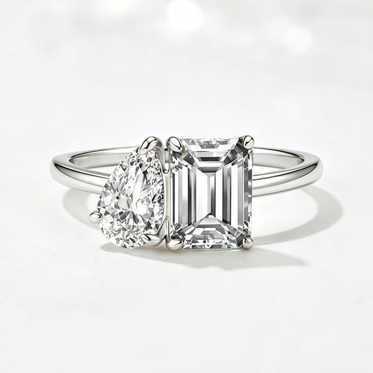 Wholesale 925 Sterling Silver Zircon Ring Niche Design Geometric